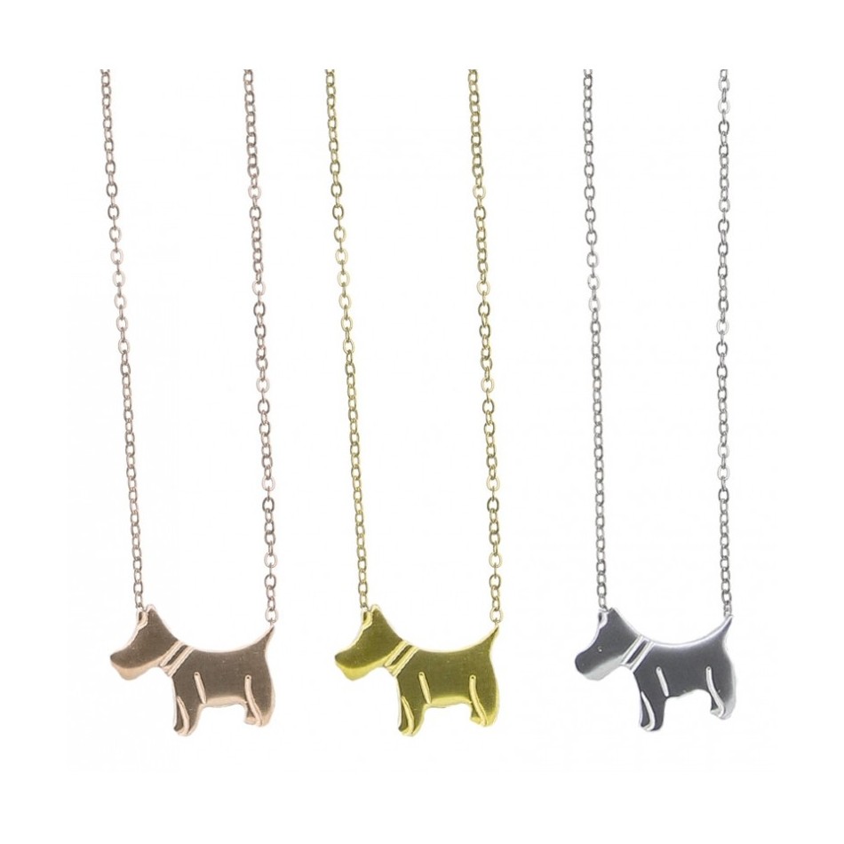 DOG STEEL SHORT NECKLACE
