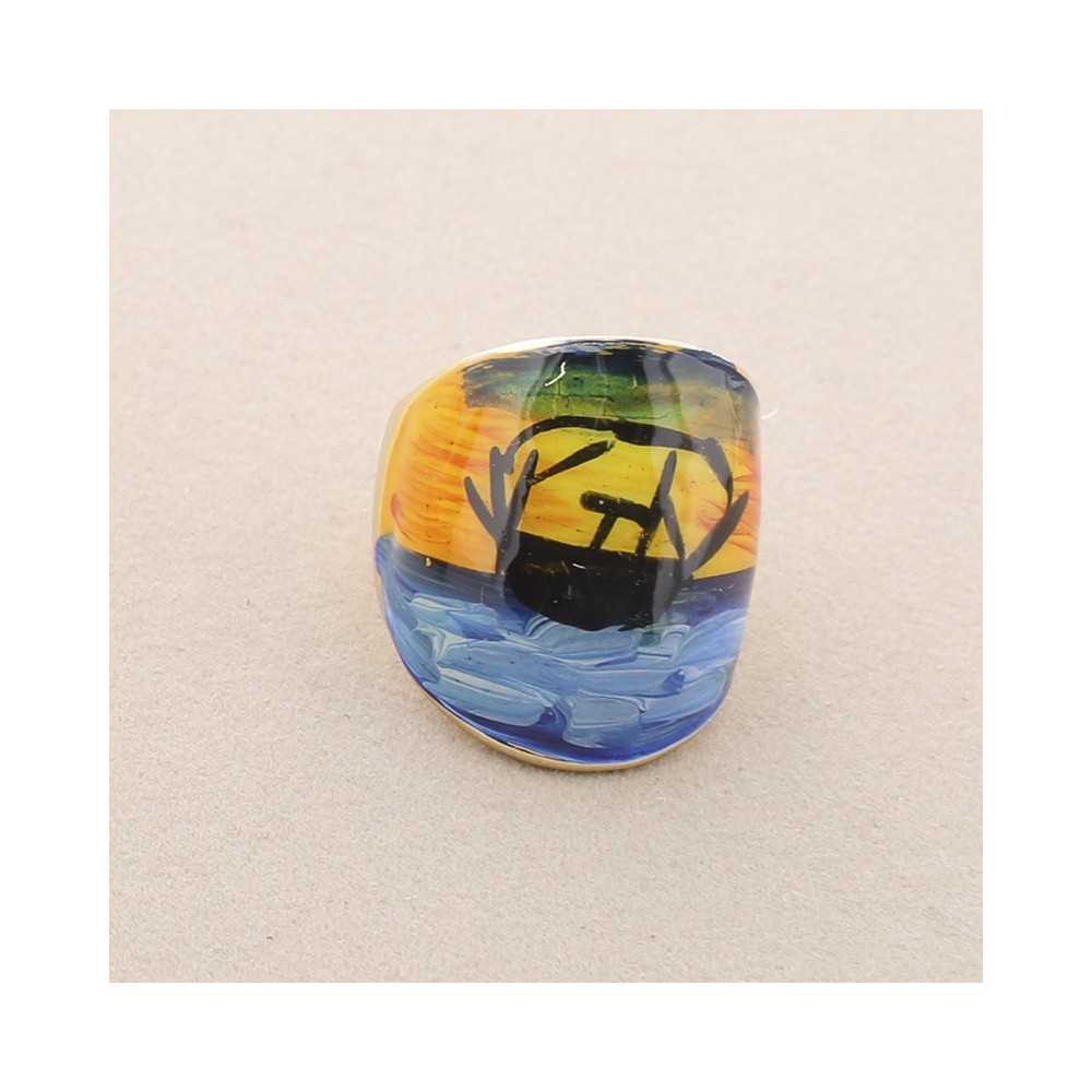 PAINTED ENAMEL METAL RING