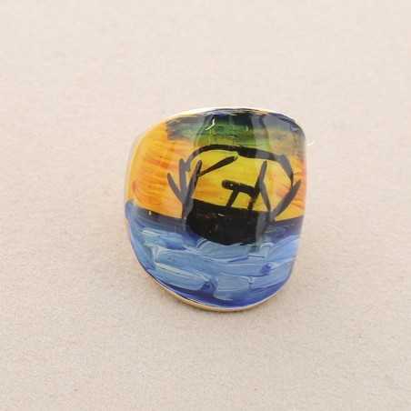 PAINTED ENAMEL METAL RING