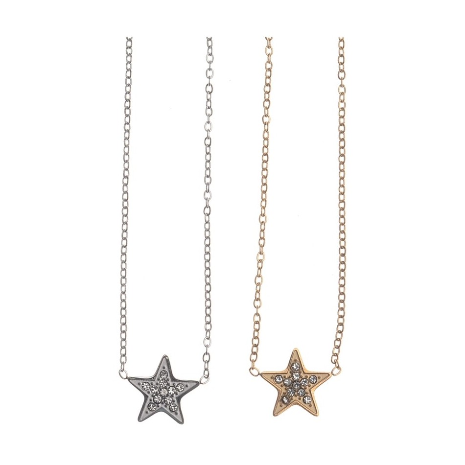 STEEL STAR SHORT NECKLACE