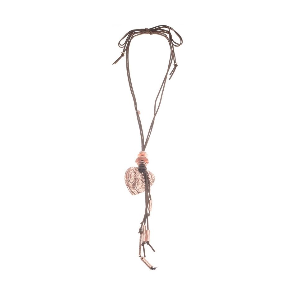 LONG METAL HEART PENDANT NECKLACE FRINGE