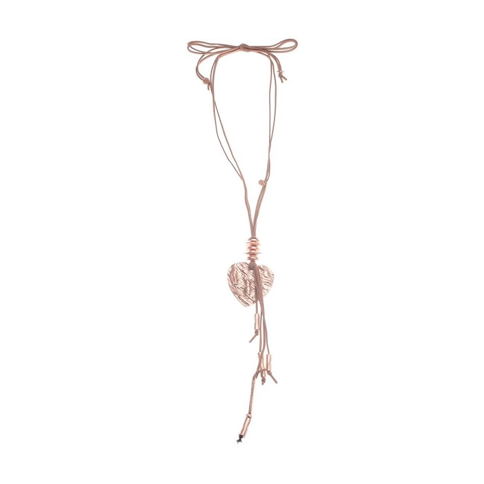 LONG METAL HEART PENDANT NECKLACE FRINGE