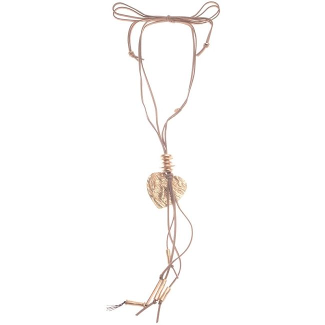 LONG METAL HEART PENDANT NECKLACE FRINGE