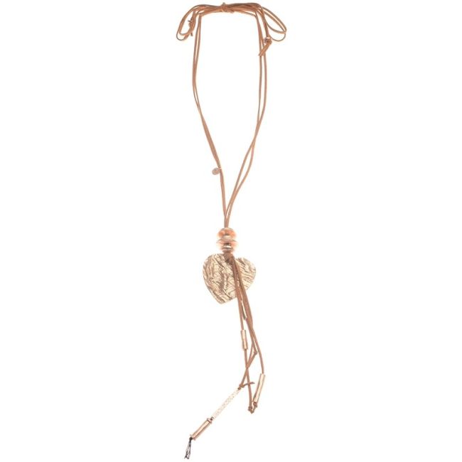 COLLAR LARGO COLGANTE CORAZÓN METAL FLECO