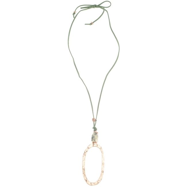 LONG NECKLACE PENDANT LONG RING METAL