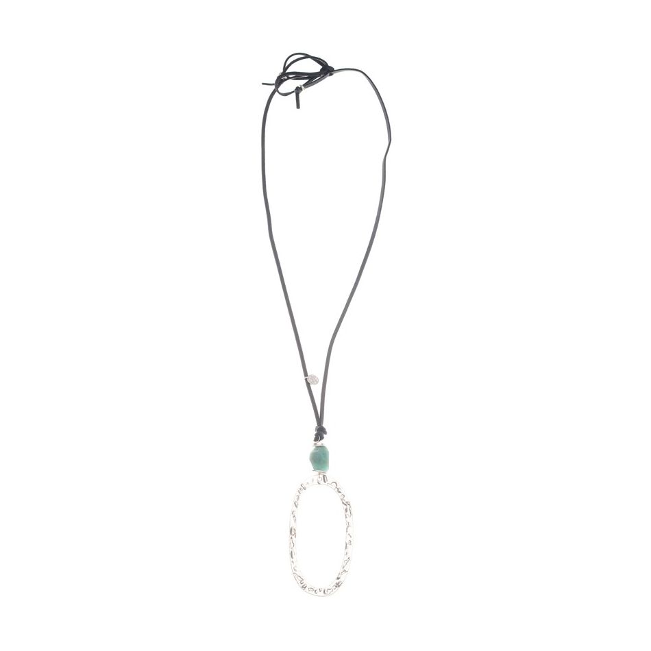 LONG NECKLACE PENDANT LONG RING METAL