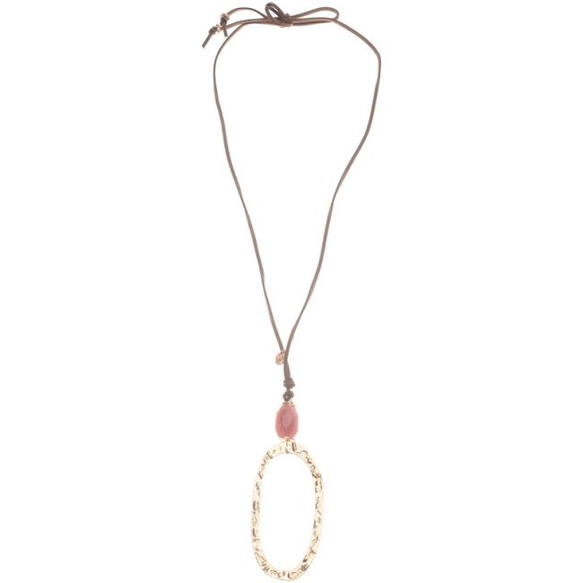 LONG NECKLACE PENDANT LONG RING METAL