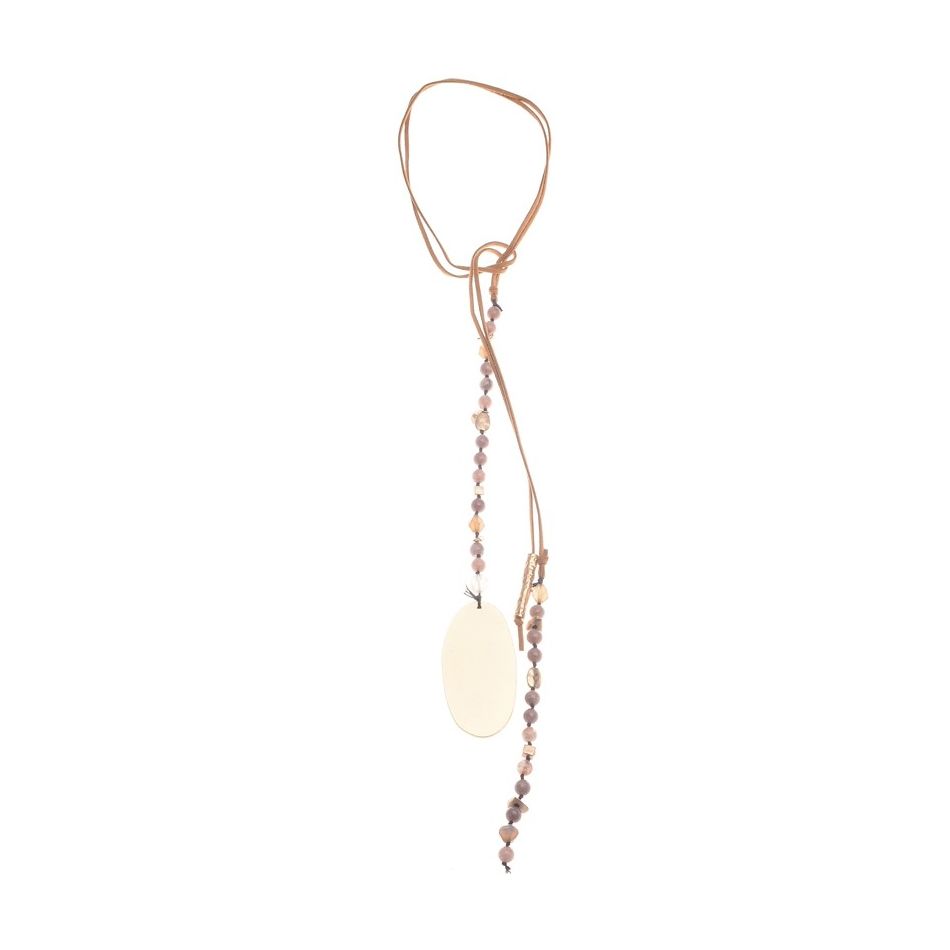 COLLAR LARGO EXTREMOS METAL PIEDRAS