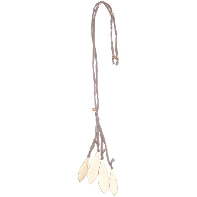 COLLAR LARGO COLGANTE CUATRO HOJAS METAL