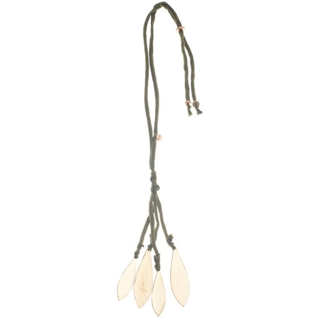 COLLAR LARGO COLGANTE CUATRO HOJAS METAL