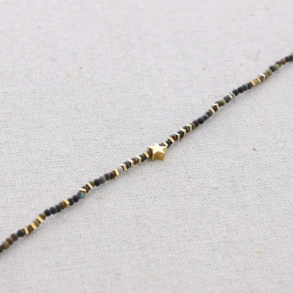 STEEL STONE STAR SHORT NECKLACE