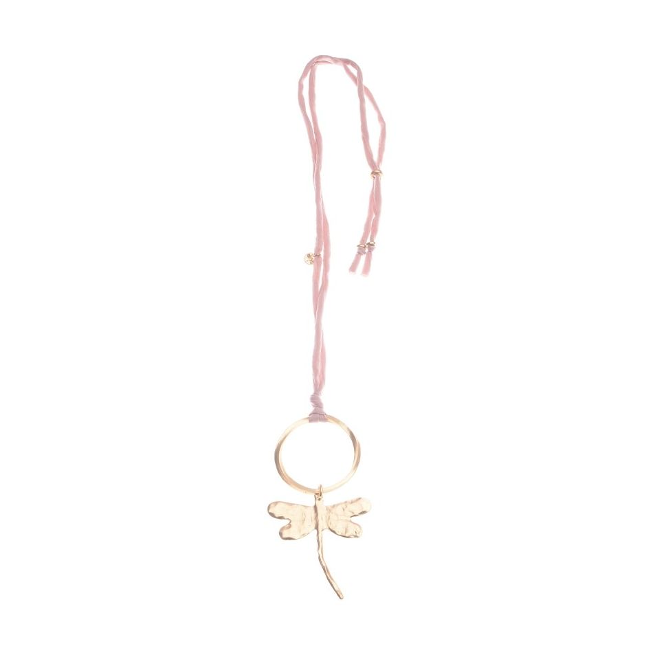 METAL DRAGONFLY PENDANT LONG NECKLACE