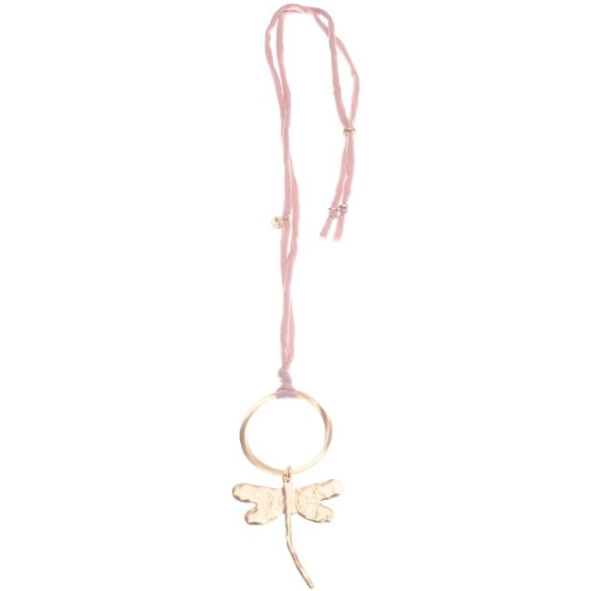 METAL DRAGONFLY PENDANT LONG NECKLACE