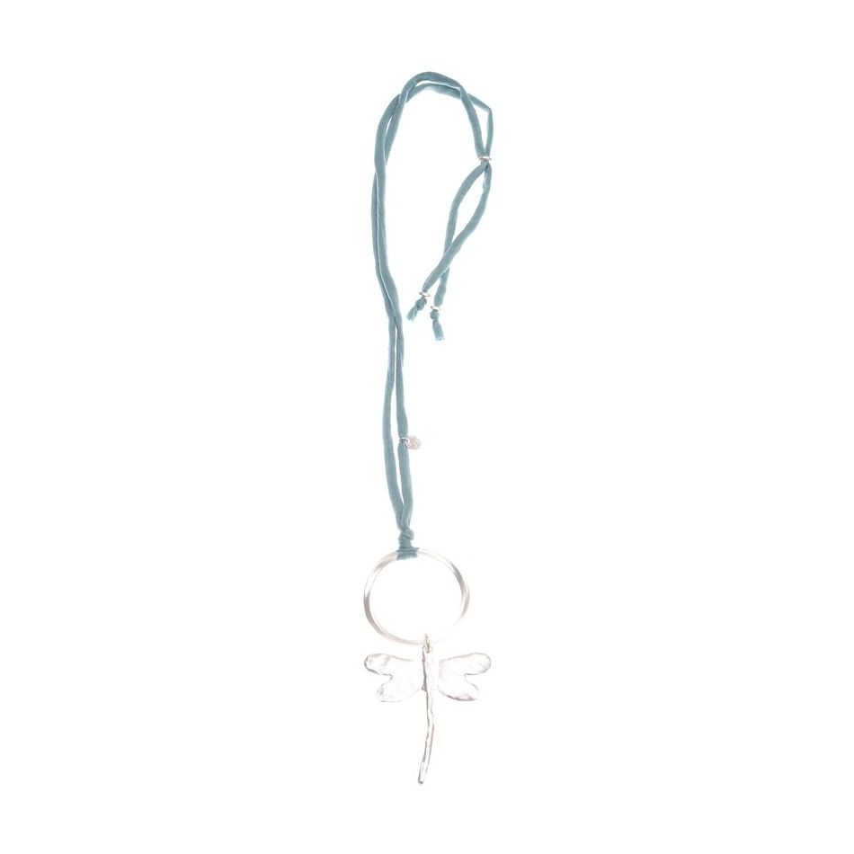 METAL DRAGONFLY PENDANT LONG NECKLACE