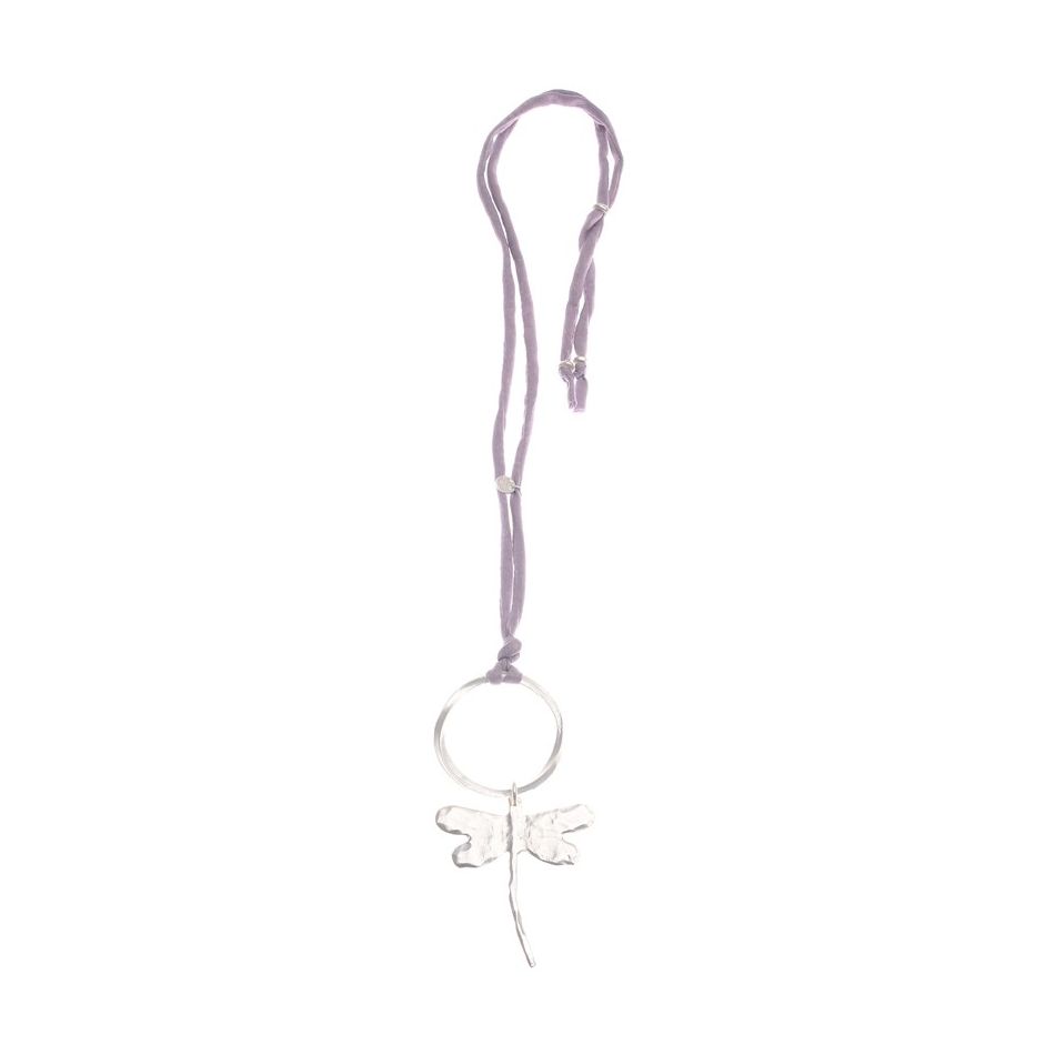 METAL DRAGONFLY PENDANT LONG NECKLACE