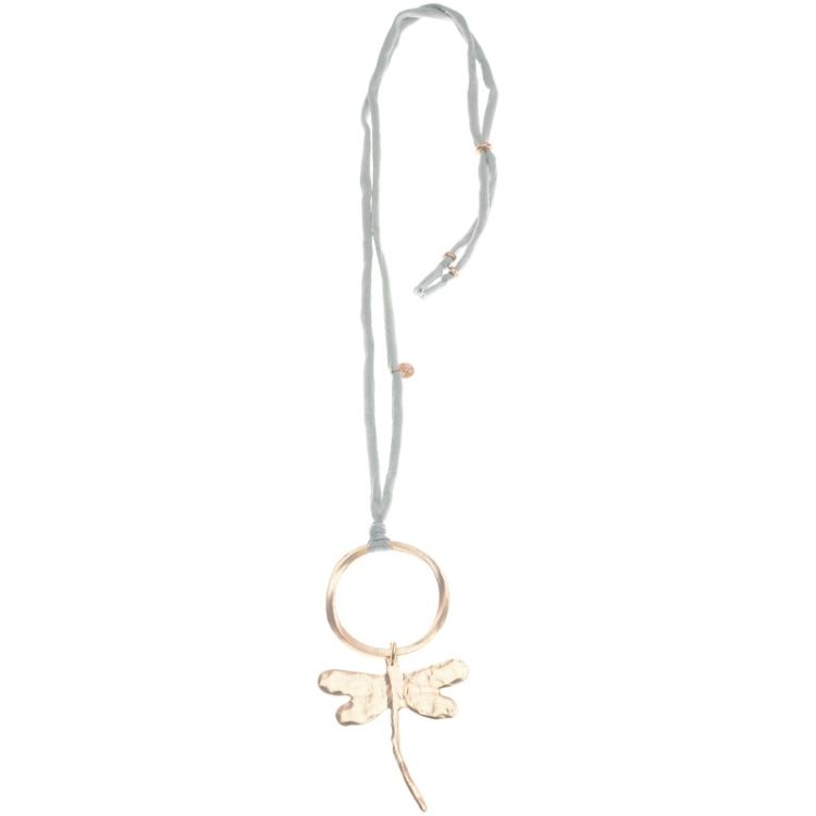METAL DRAGONFLY PENDANT LONG NECKLACE 2