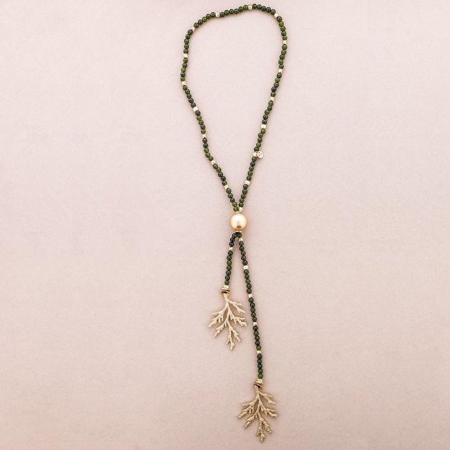 COLLAR LARGO DOBLE CORAL METAL
