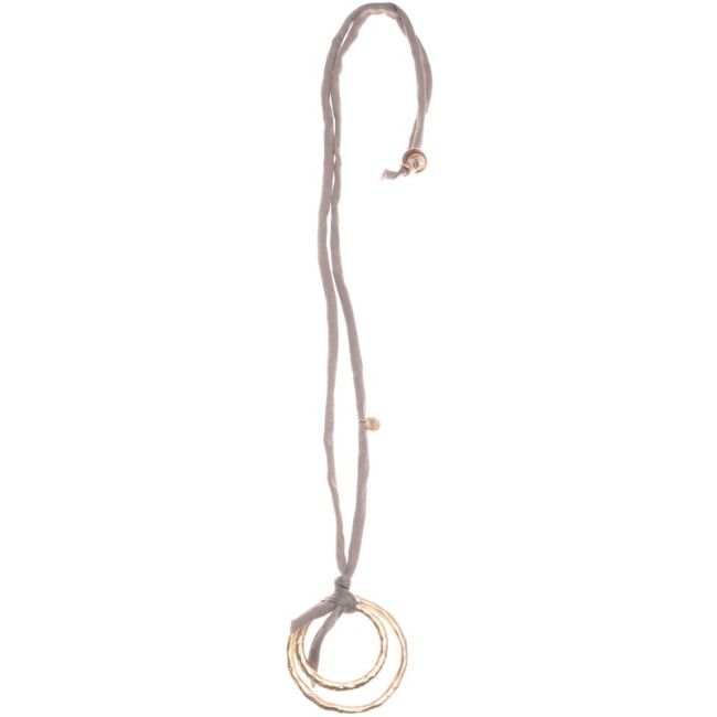 COLLAR LARGO COLGANTE DOBLE ANILLA METAL