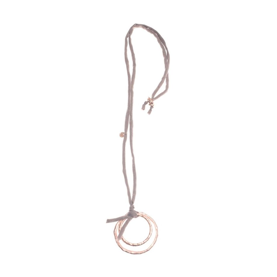 COLLAR LARGO COLGANTE DOBLE ANILLA METAL
