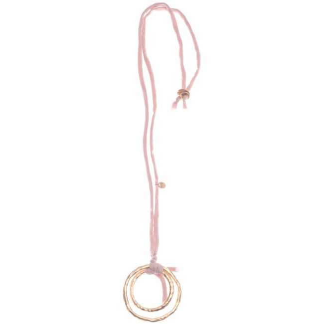 COLLAR LARGO COLGANTE DOBLE ANILLA METAL
