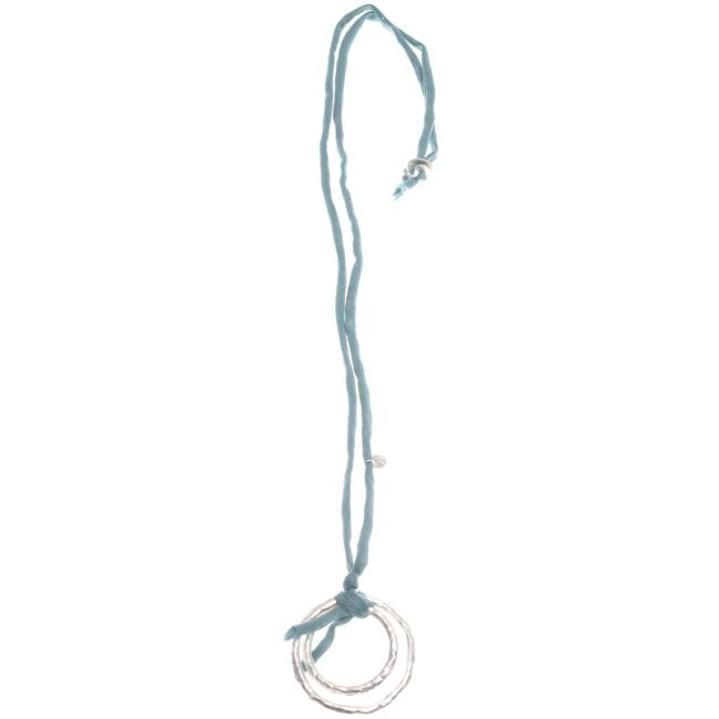 COLLAR LARGO COLGANTE DOBLE ANILLA METAL