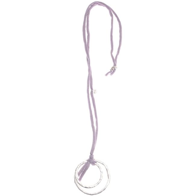 COLLAR LARGO COLGANTE DOBLE ANILLA METAL