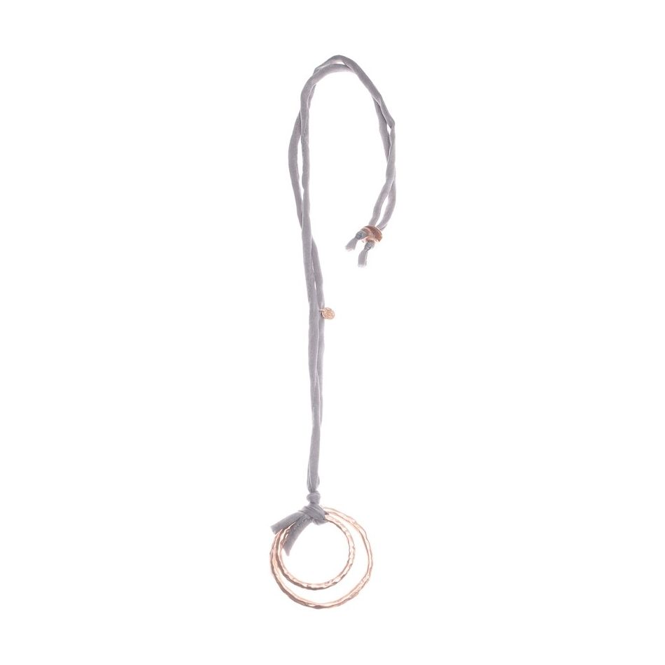 COLLAR LARGO COLGANTE DOBLE ANILLA METAL