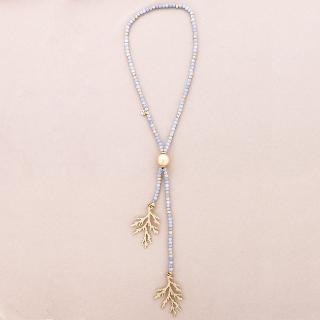 COLLAR LARGO DOBLE CORAL METAL