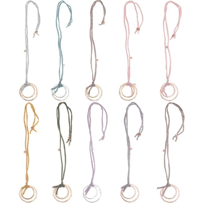 COLLAR LARGO COLGANTE DOBLE ANILLA METAL