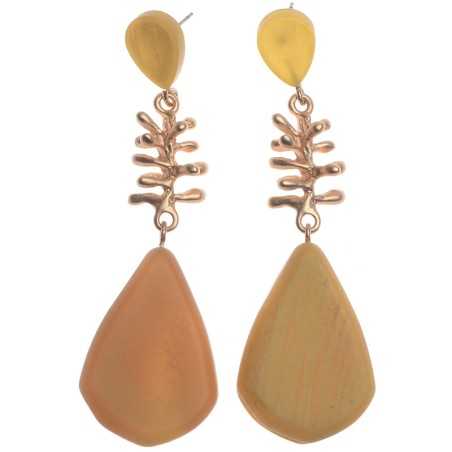 RESIN DROP HANGING METAL EARRINGS