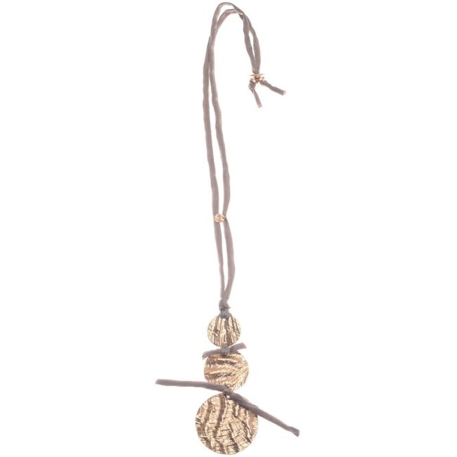 COLLAR LARGO TRIPLE MEDALLÓN METAL