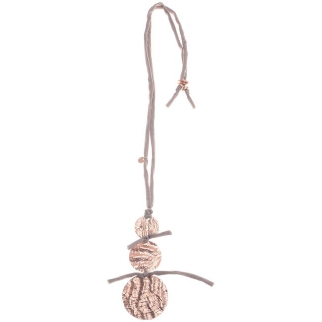 COLLAR LARGO TRIPLE MEDALLÓN METAL