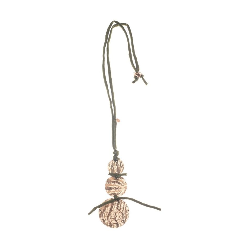 COLLAR LARGO TRIPLE MEDALLÓN METAL