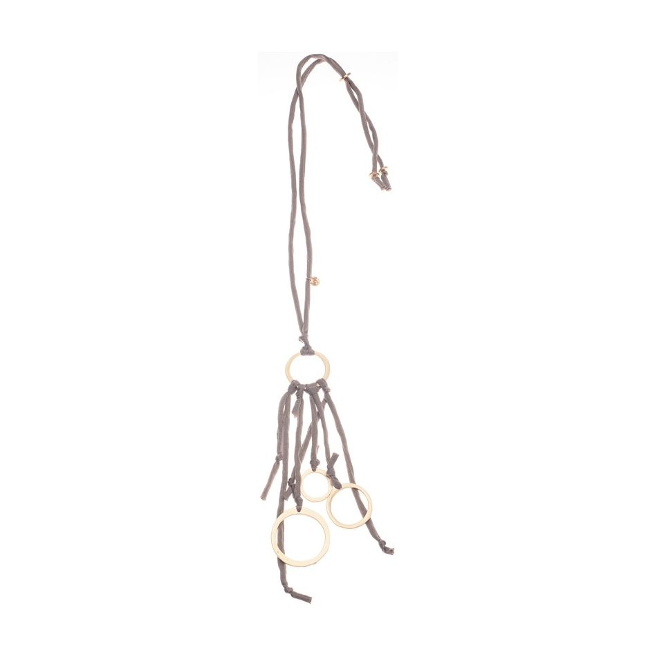 COLLAR LARGO COLGANTE ANILLAS METAL