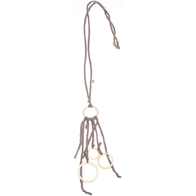 COLLAR LARGO COLGANTE ANILLAS METAL