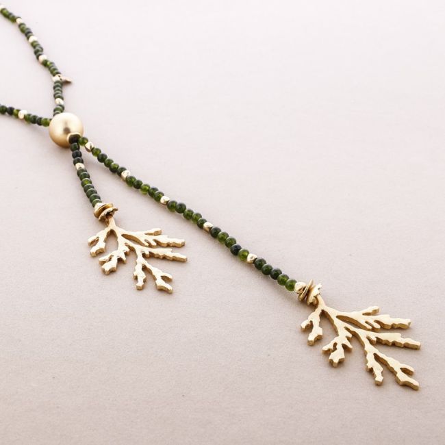 COLLAR LARGO DOBLE CORAL METAL