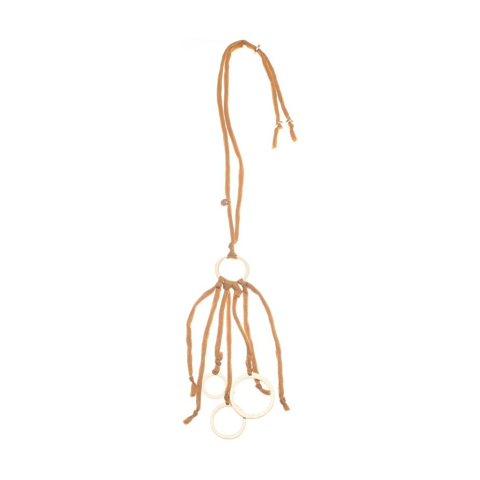 COLLAR LARGO COLGANTE ANILLAS METAL