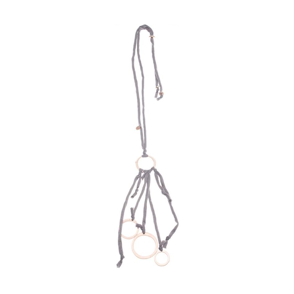 COLLAR LARGO COLGANTE ANILLAS METAL