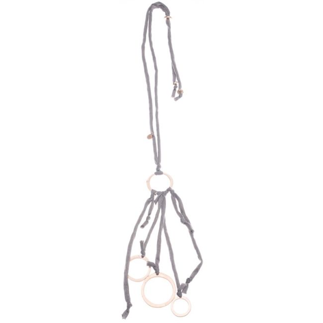 COLLAR LARGO COLGANTE ANILLAS METAL