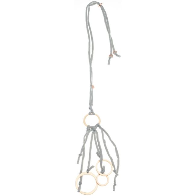 COLLAR LARGO COLGANTE ANILLAS METAL