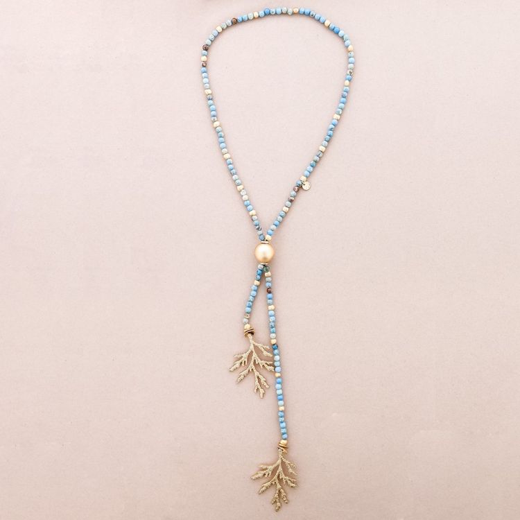 COLLAR LARGO DOBLE CORAL METAL