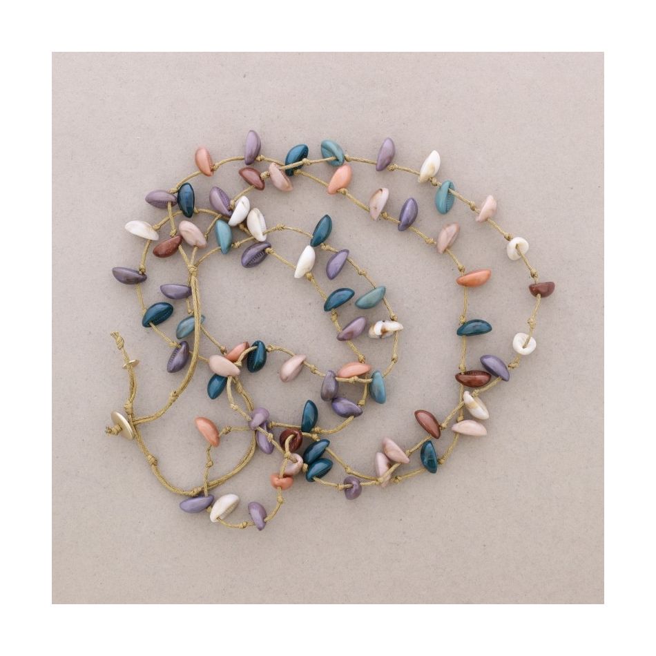 LONG DOUBLE RESIN SHELLS NECKLACE