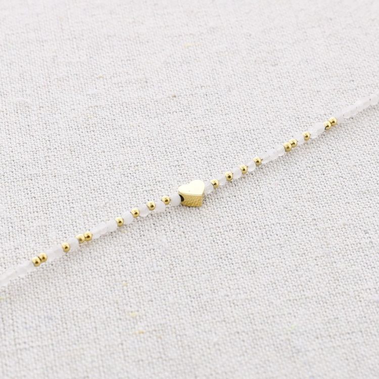 STEEL SHORT NECKLACE WITH HEART STONES 2