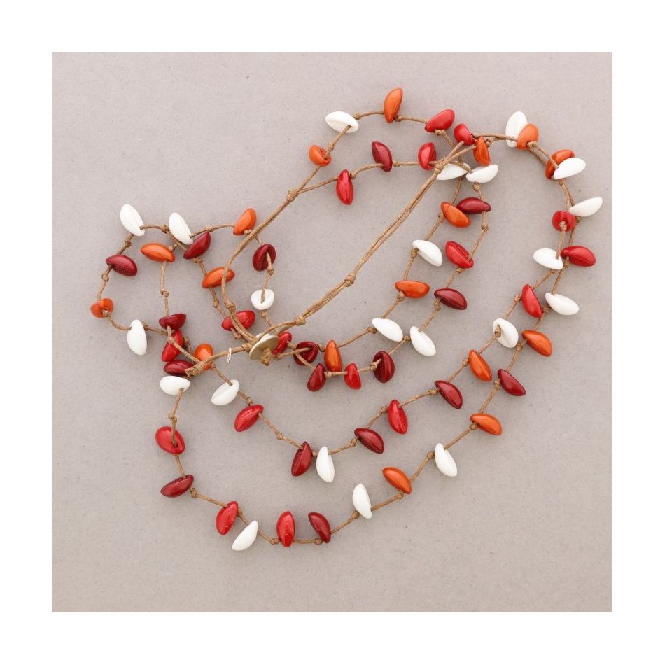 COLLAR LARGO DOBLE CONCHITAS RESINA