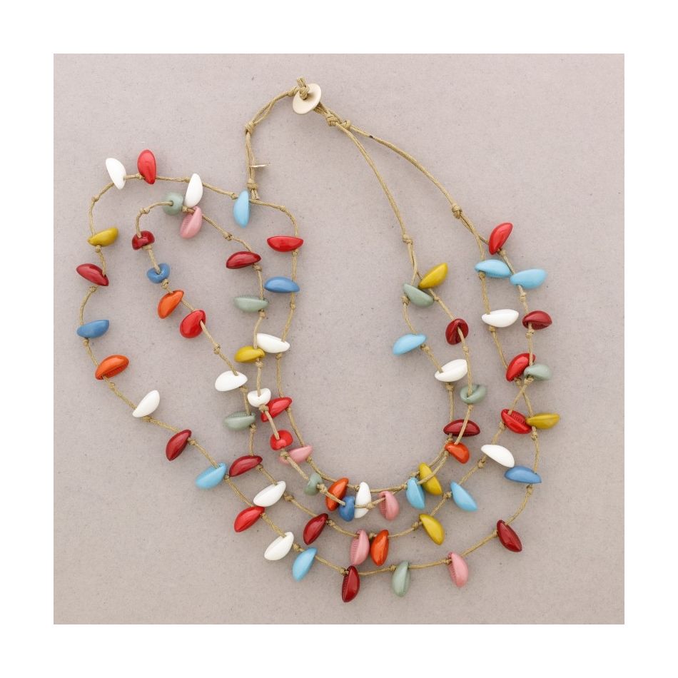 LONG DOUBLE RESIN SHELLS NECKLACE