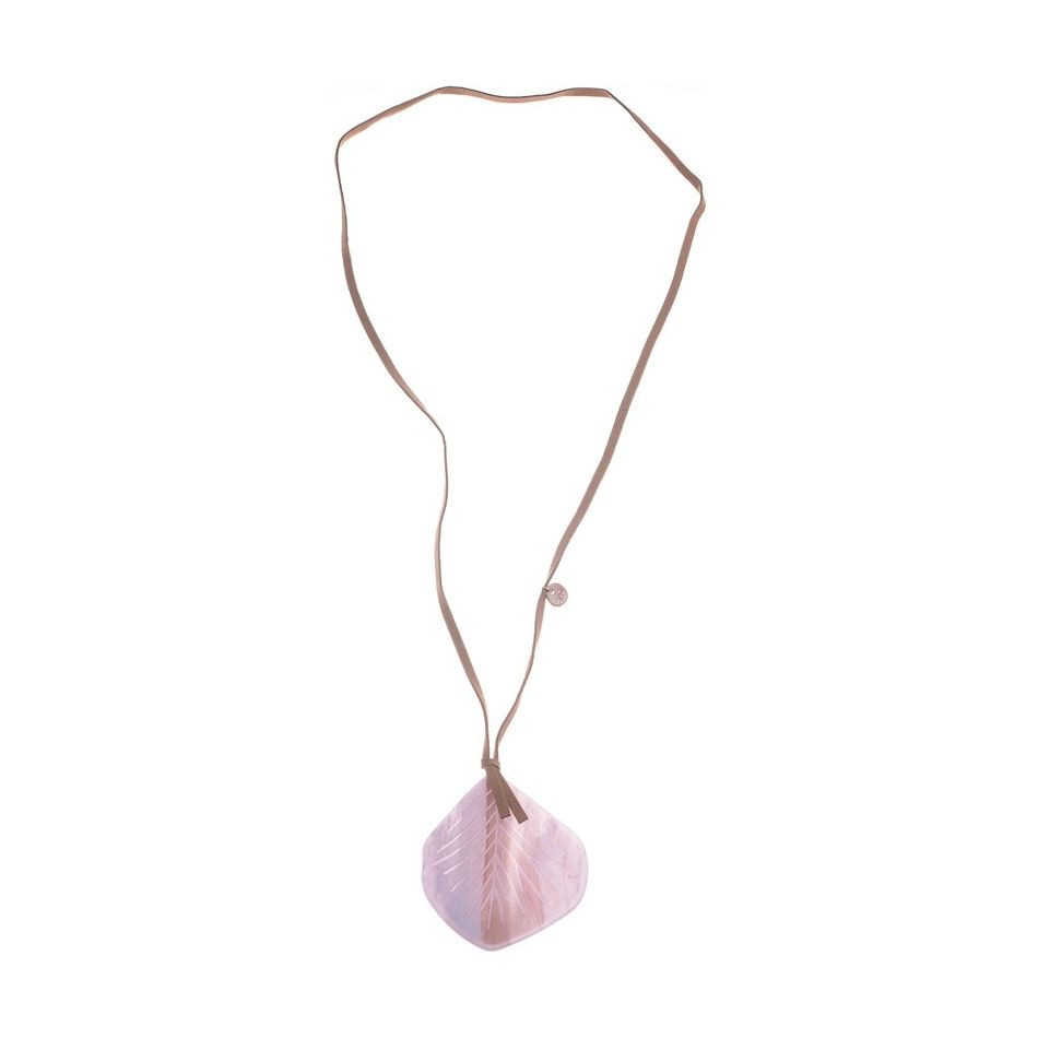 LONG RESIN LEAF PENDANT NECKLACE