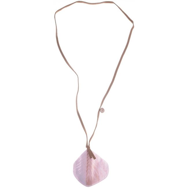 LONG RESIN LEAF PENDANT NECKLACE