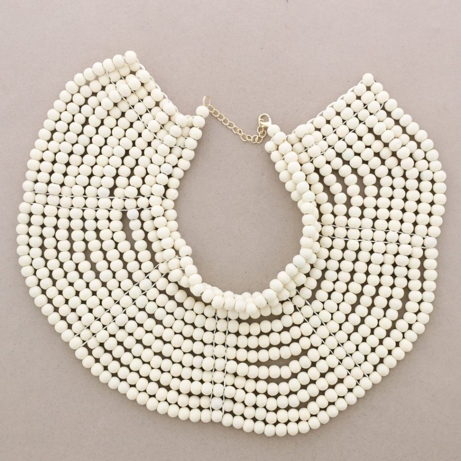 WOOD BALL BIB NECKLACE
