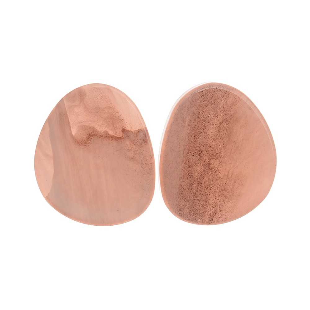 IRREGULAR RESIN MEDAL EARRINGS