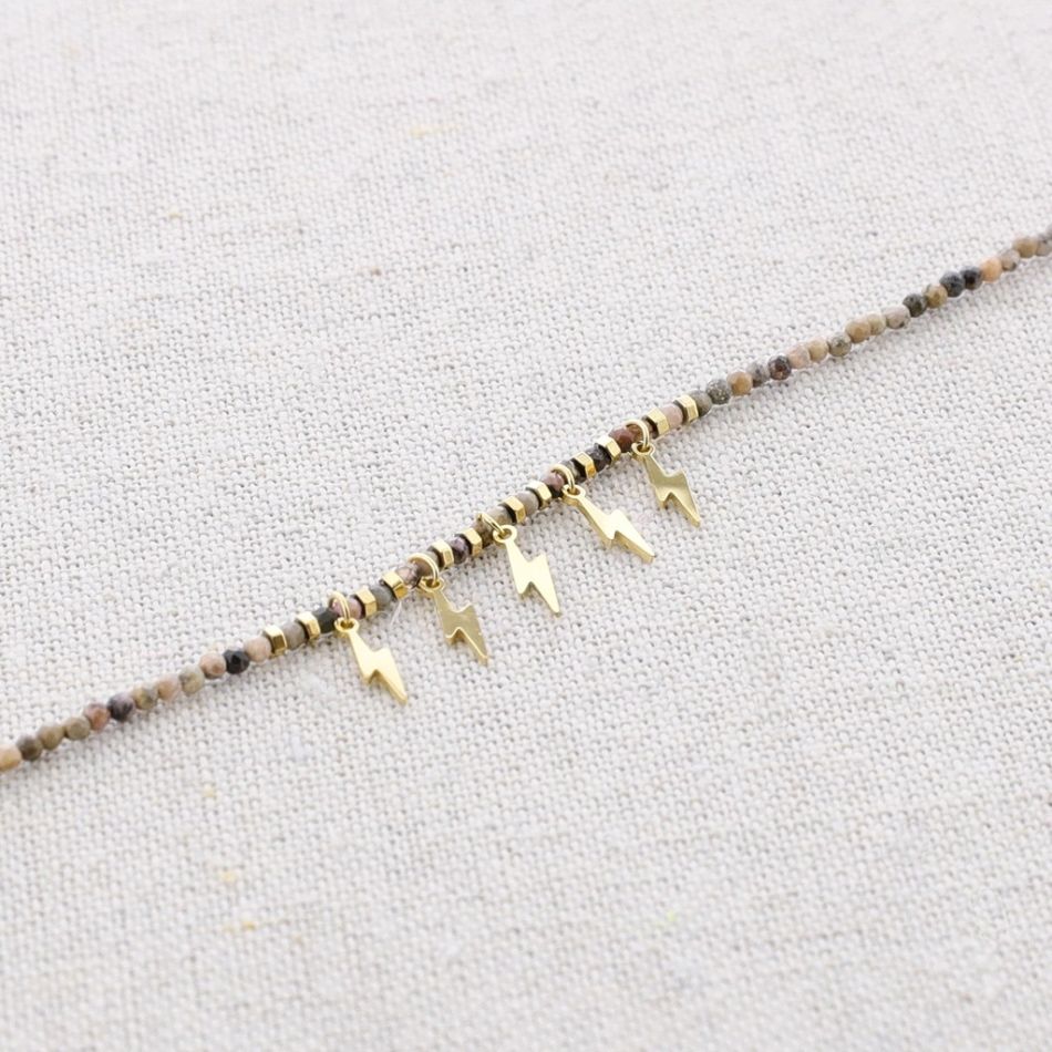 STEEL SHORT NECKLACE STONES PENDANTS RAYS